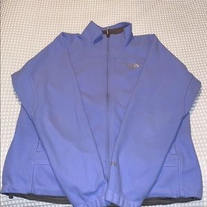Blue North Face zip up jacket
